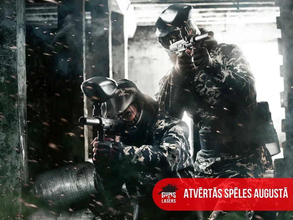 GUNSnLASERS airsofta un lāzertaga atvērto spēļu piedāvājums augustā