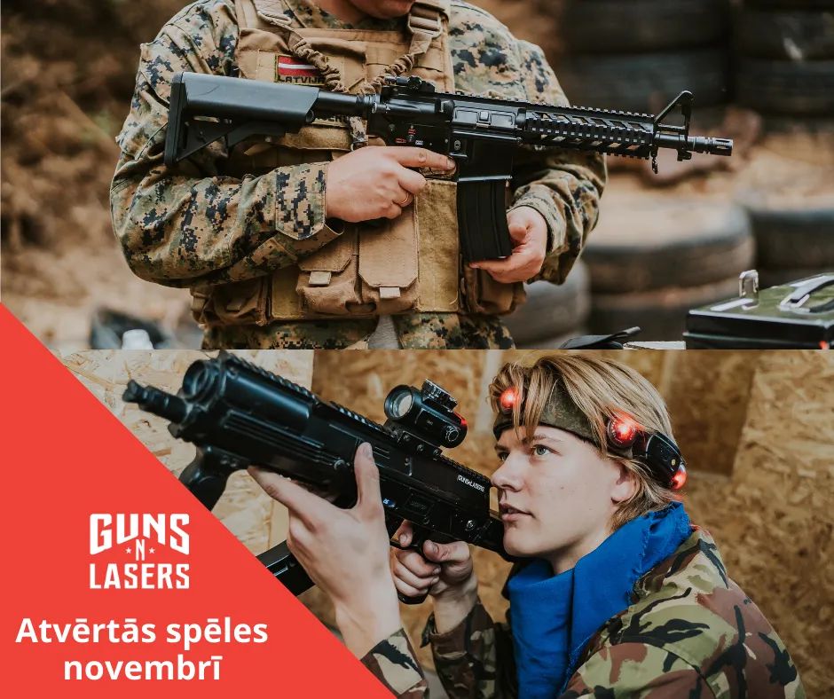 Atvērtās lāzertag un airsoft spēles novembrī